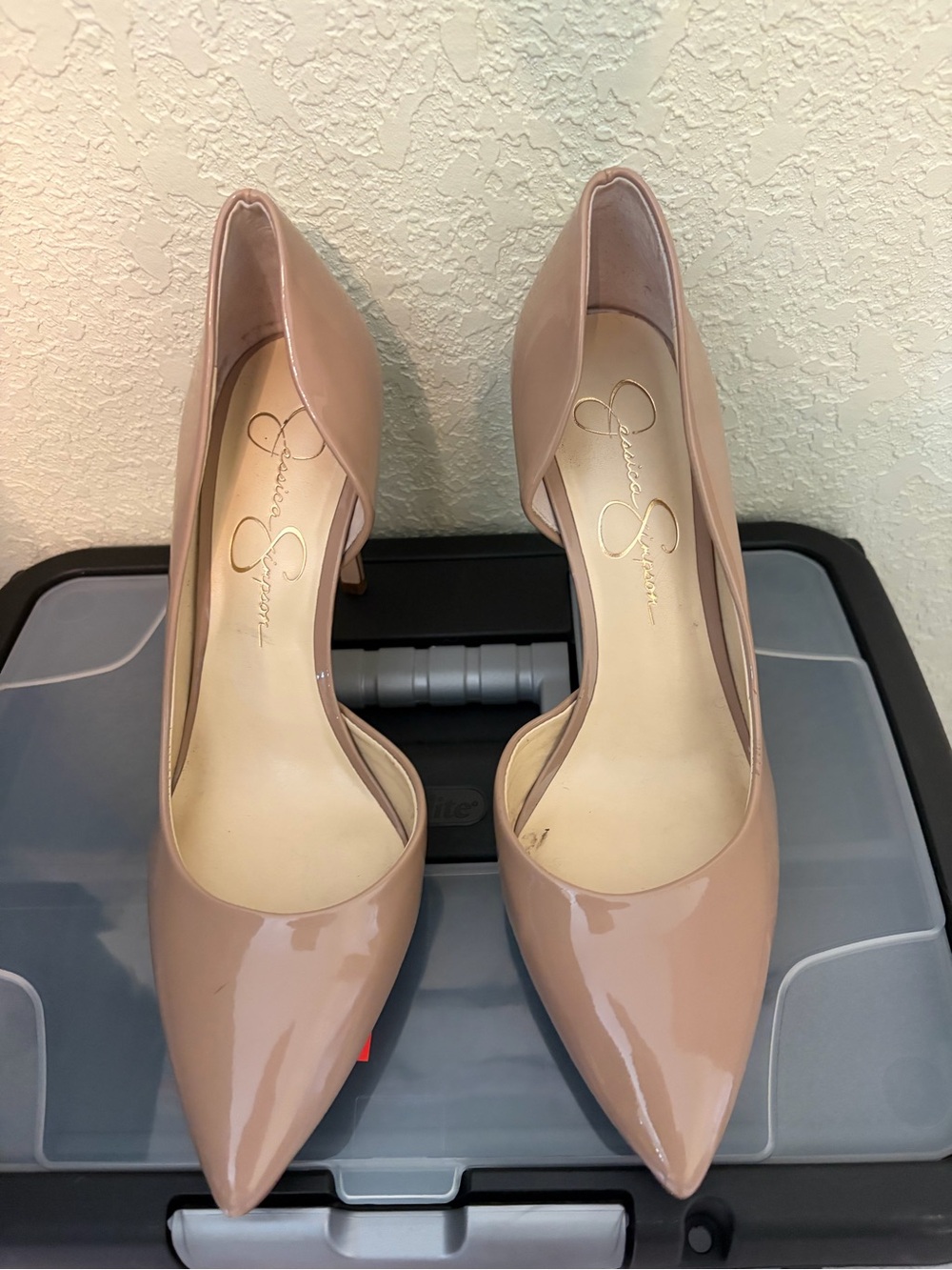 Jessica Simpson Blush Patent Pointed-Toe Pumps